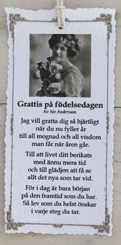 Diktkort - Grattis på födelsedagen